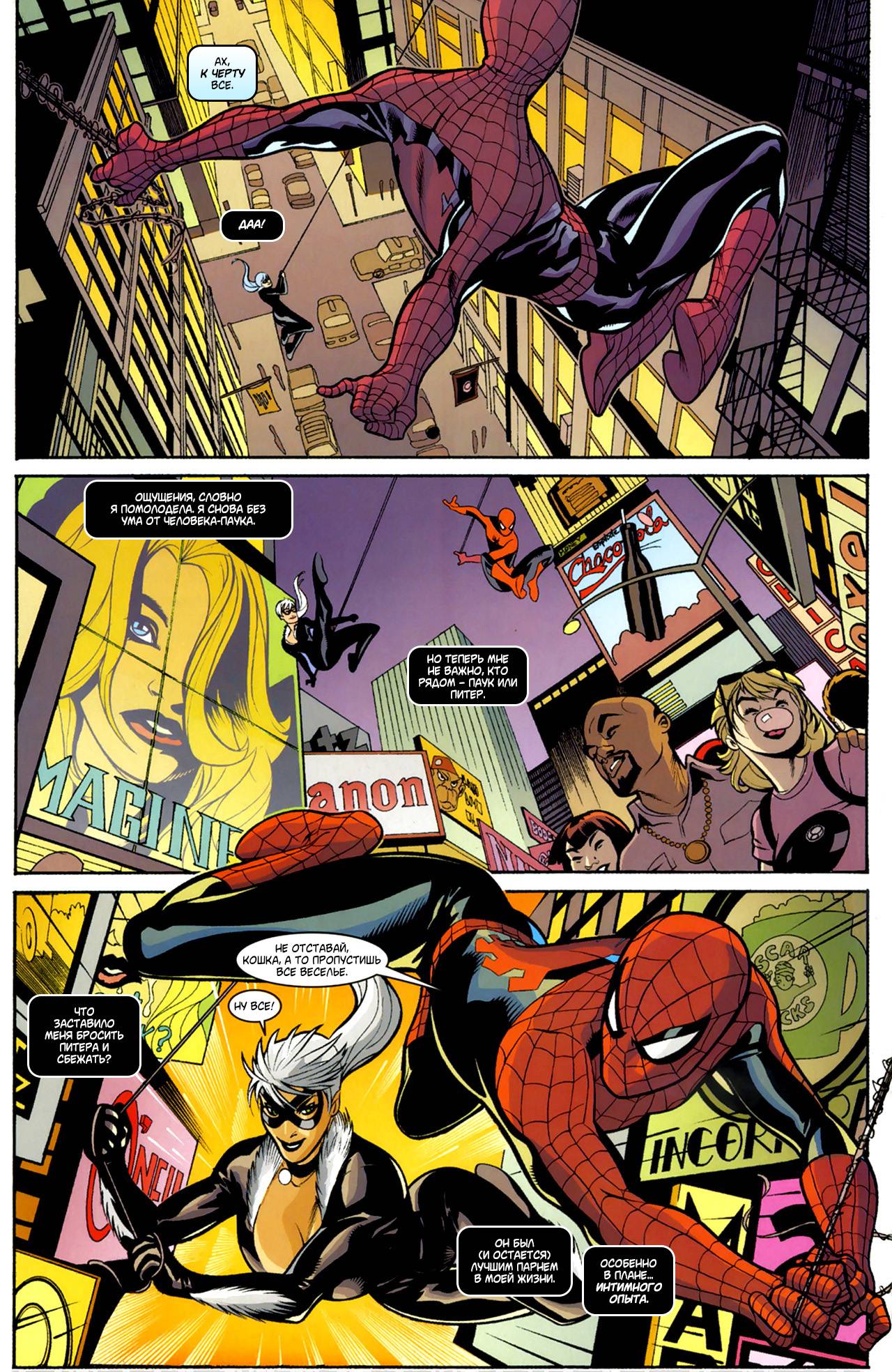 Gata negra e homem aranha